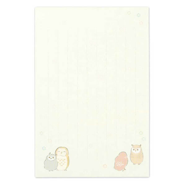 Carnet Papier Lettre Wazu - Hiboux | Moshi Moshi Papeterie Paris