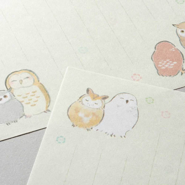 Carnet Papier Lettre Wazu - Hiboux | Moshi Moshi Papeterie Paris