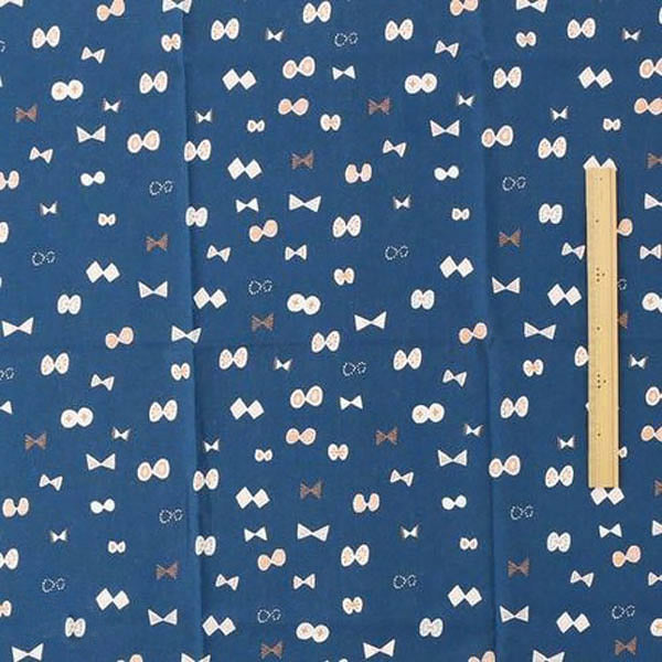 Tissu Japonais Ribbon - Bleu | Moshi Moshi Paris 1er