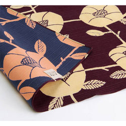 Furoshiki Réversible - Camélia Violet & Bleu | Moshi Moshi Paris