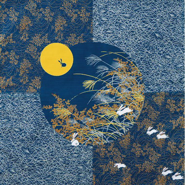 Furoshiki Usagi Moon - Tissu Emballage Cadeaux | Moshi Moshi Paris