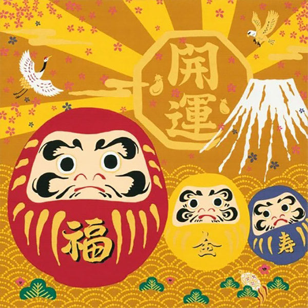 Furoshiki Daruma Trio - Emballage Bento Box | Moshi Moshi Paris Japan