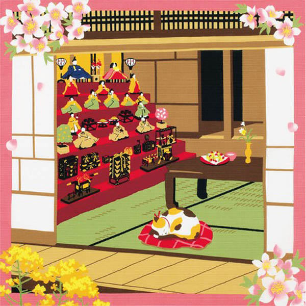 Furoshiki Chat - Hina Matsuri | Moshi Moshi Paris Japon