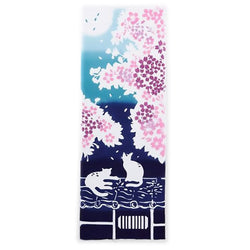 Serviette Tenugui Chat Sakura | Moshi Moshi Paris