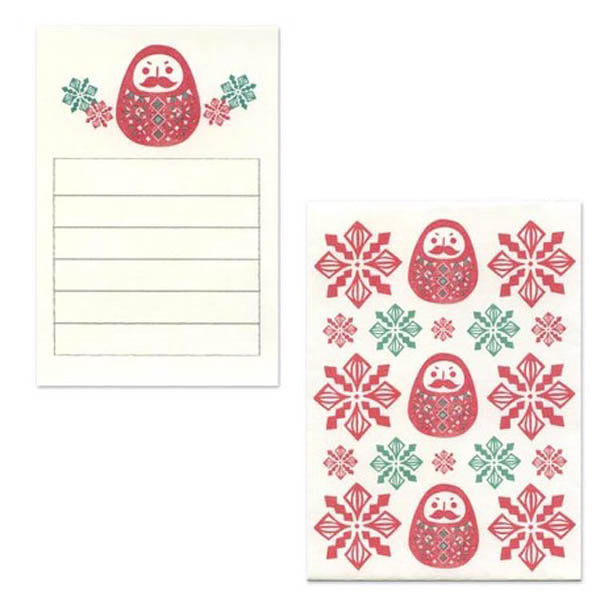 Papier Lettre & Enveloppe Daruma - Japan | Moshi Moshi Paris