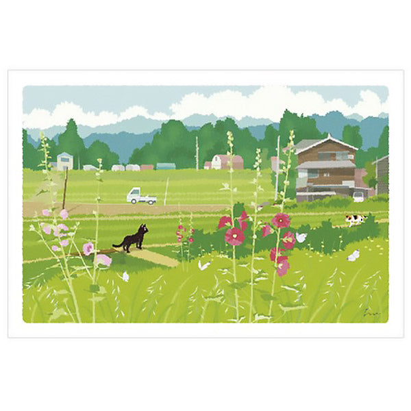 Carte Postale Chat Coquelicot - Papeterie Japonaise | Moshi Moshi Paris