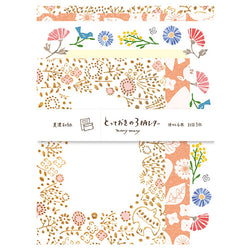 Papier Lettre Kimika - Orange Flowers | Moshi Moshi Papeterie Kawaii