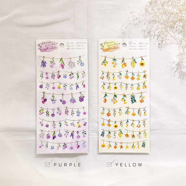 Stickers Flower Land - Purple | Moshi Moshi Papeterie Japonaise Kawaii