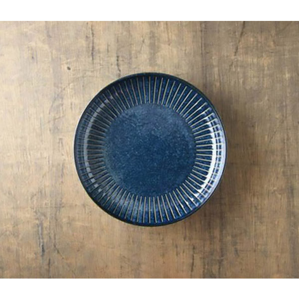 Assiette Plate Tokusa - Bleu Indigo | Moshi Moshi Paris Japan
