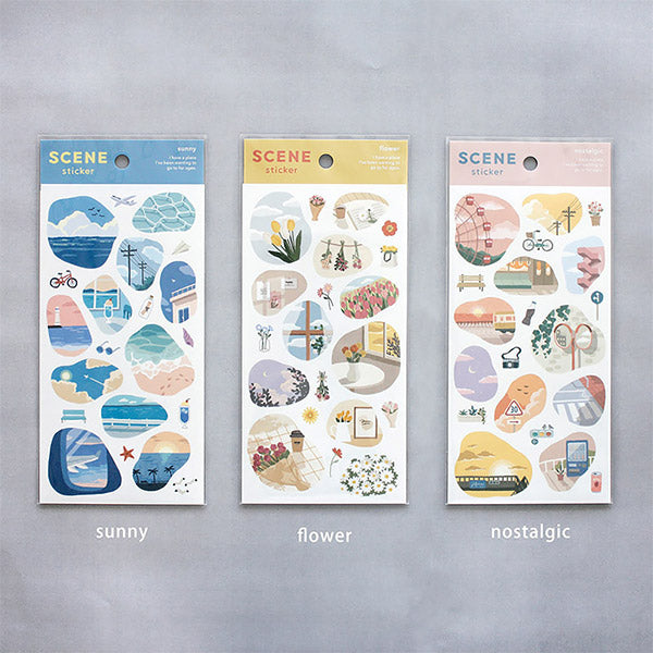 Stickers Scène - Flower | Moshi Moshi Papeterie Japonaise