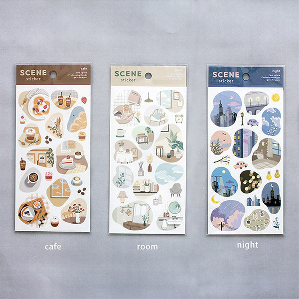 Stickers Scène - Café | Moshi Moshi Papeterie Japonaise