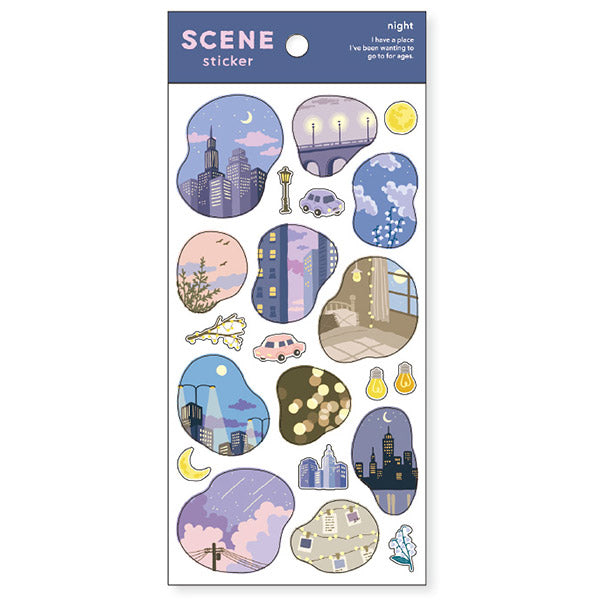 Stickers Scène - Night | Moshi Moshi Papeterie Japonaise