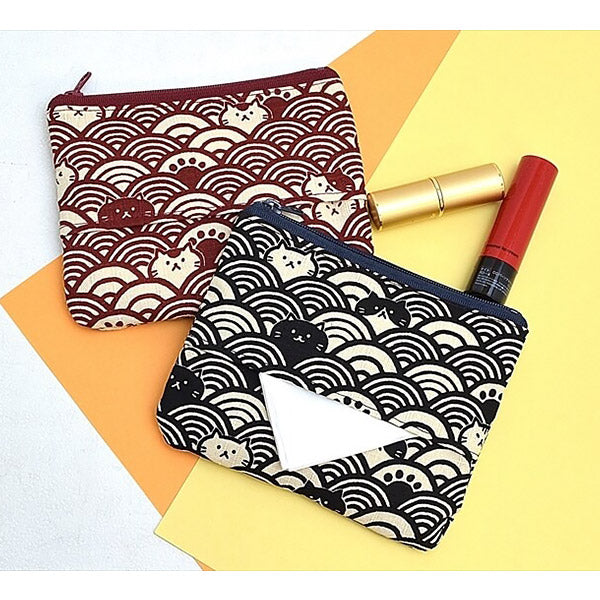 Pochette Chat Waves - Made in Japan | Moshi Moshi Boutique Paris