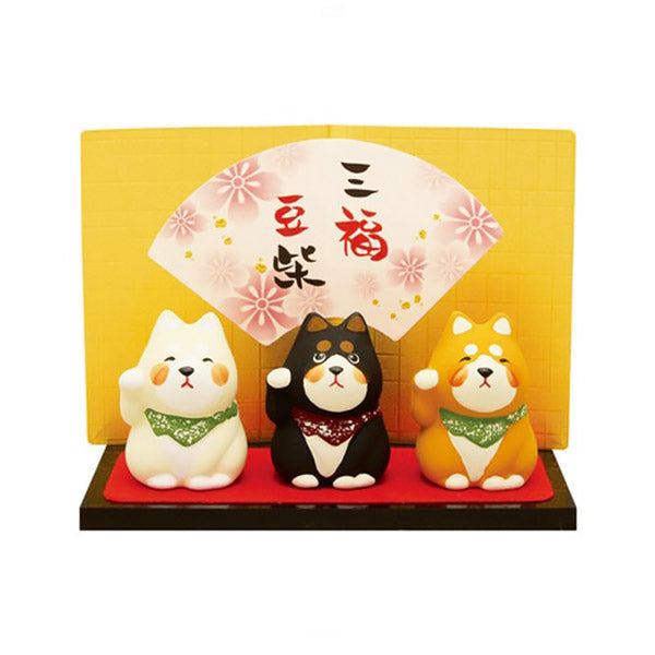 Figurine Three Happy Shiba Inu - Déco Japonaise | Moshi Moshi Paris