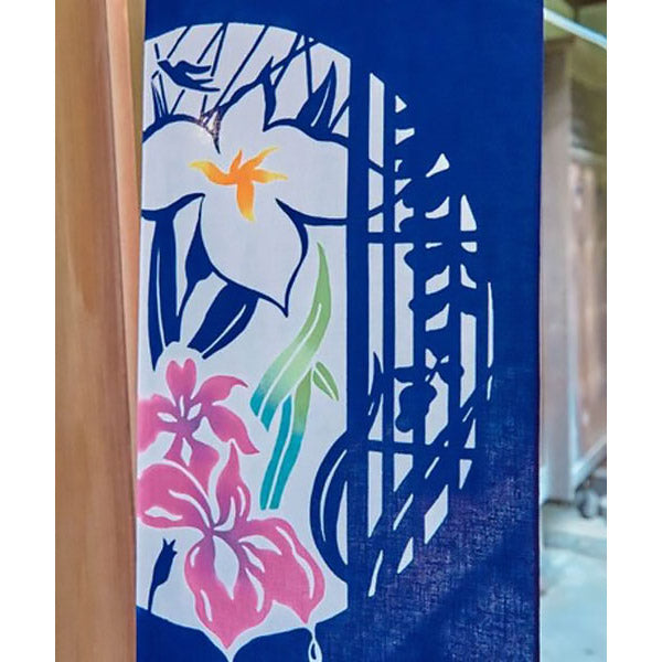 Tenugui Fleur d'Iris - Deco Japonaise | Moshi Moshi Paris