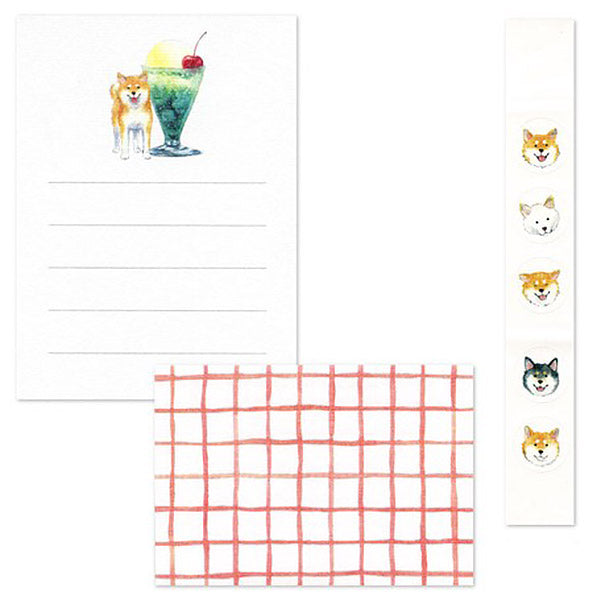 Papier Lettre Enveloppe - Shiba Inu Glace | Moshi Moshi Japon