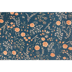 Tissu Japonais Isako - Navy, 100X100CM