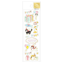 Stickers Chat Party - Feuille D'Or | Moshi Moshi Papeterie Japonaise
