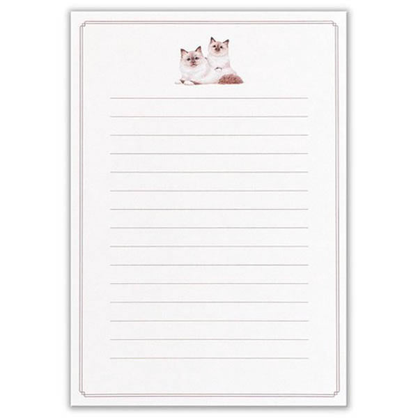 Papier Lettre & Enveloppe Mino - Chat Birman | Moshi Moshi Paris