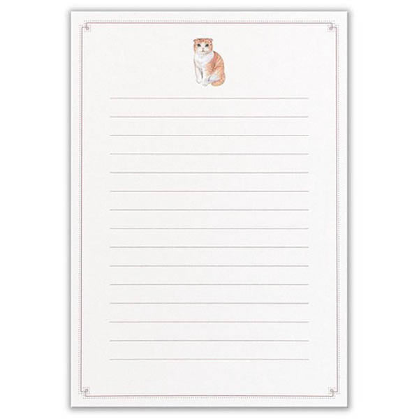 Papier Lettre & Enveloppe Mino - Chat Scottish Fold | Moshi Moshi