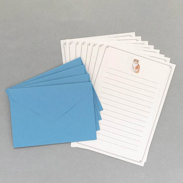 Papier Lettre & Enveloppe Mino - Chat Scottish Fold | Moshi Moshi