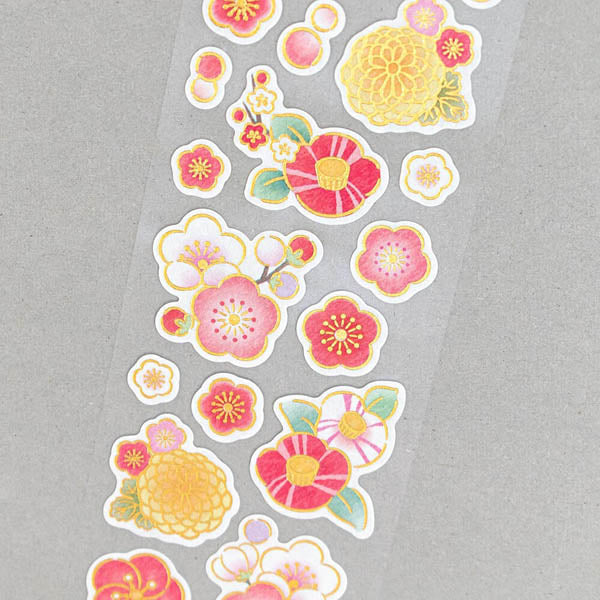 Stickers Ume Camélia - Feuille D'Or | Moshi Moshi Papeterie Japonaise