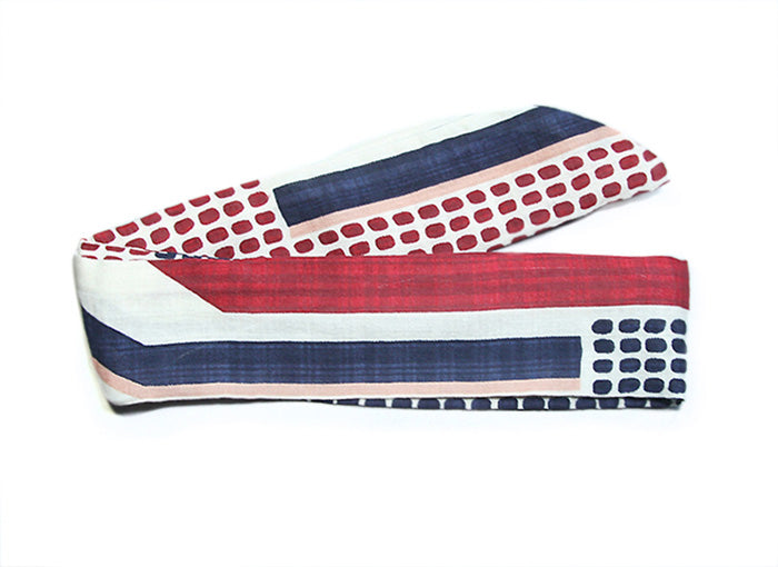 bandeau à cheveux avec fil , design fashion et mode, hazel, couleur bleu, rouge et blanc