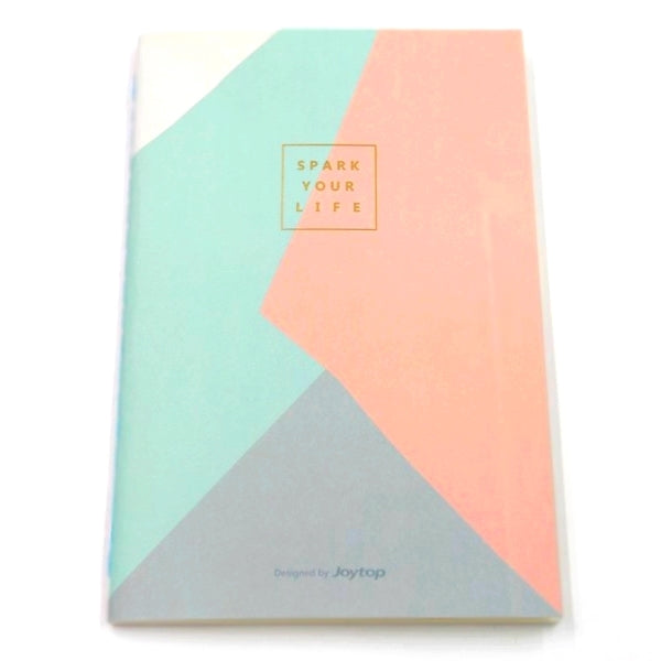 Cahier Design contemporain, ligne géométrique, rose, gris, vert pastel