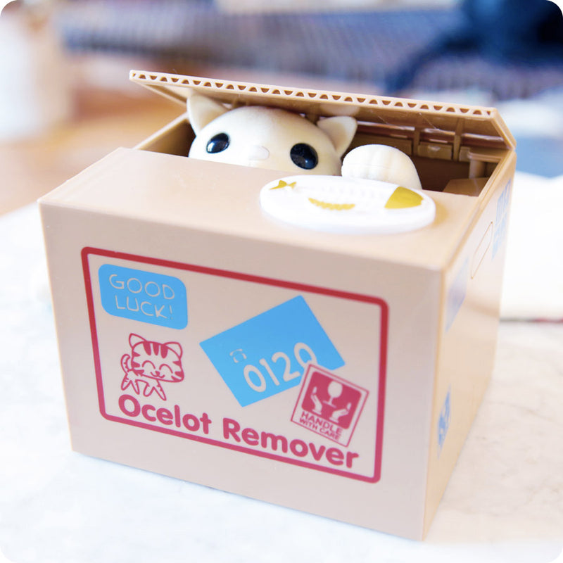 Tirelire Chat Voleur Attrape pièce, Ocelot | Moshi Moshi Paris