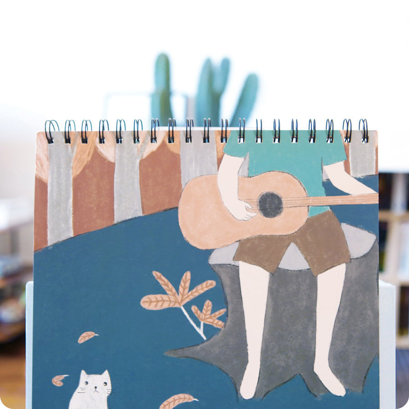 Carnet Dessin Chat Guitare - Kawaii | Moshi Moshi Papeterie Paris