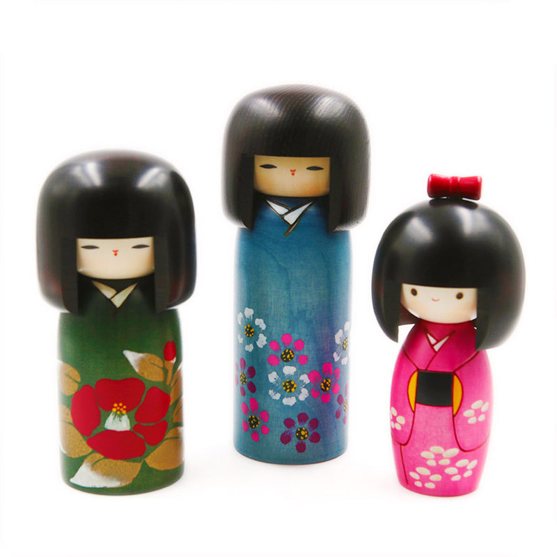 Toise thème japon avec cerisier et poupée kokeshi