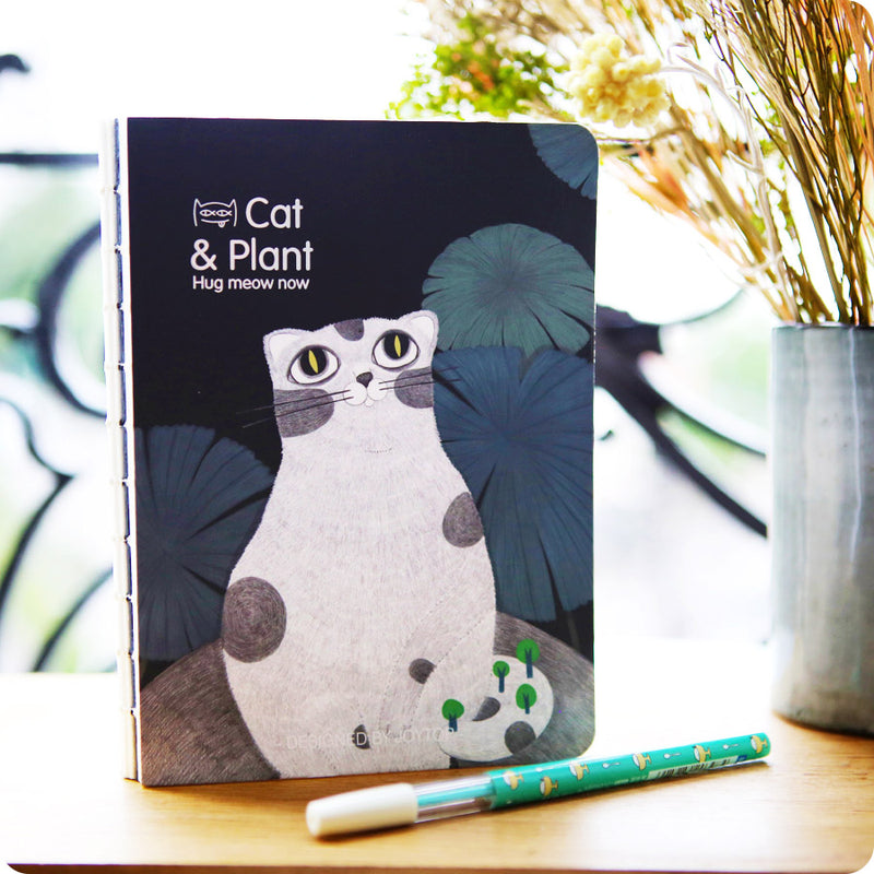 Carnet Kawaii Chat, Cat Plant 01  Moshi Moshi Papeterie Paris Japon