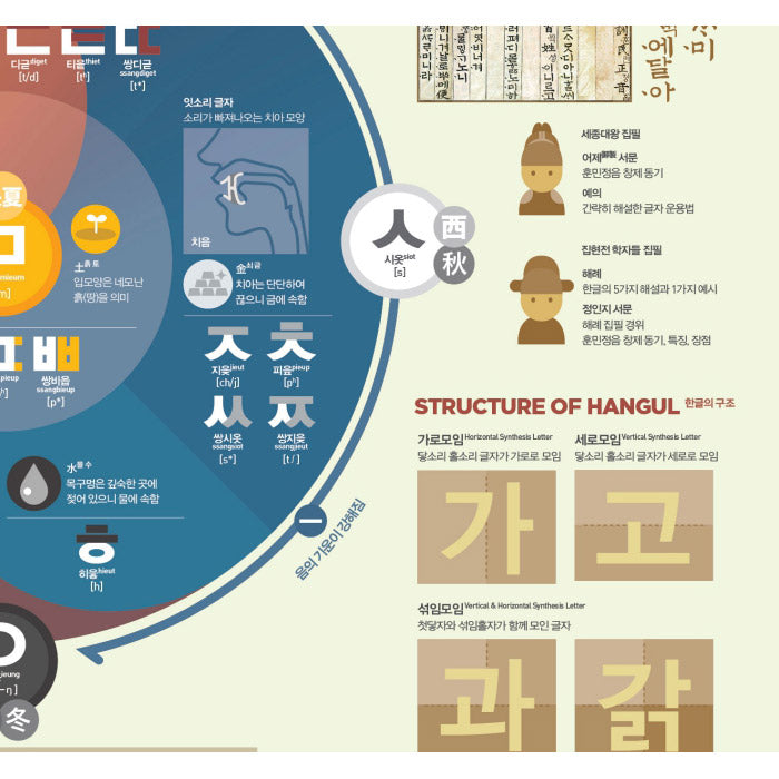 Poster Affiche Infographique Coréen - Hangul | Moshi Moshi 