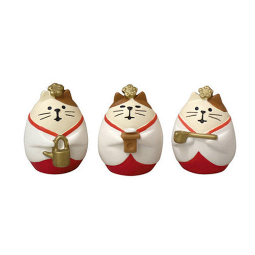 Mini Figurine Japonais - Trio Chat Porte bonheur | Moshi Moshi
