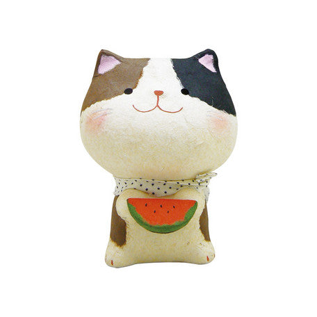 Figurine Papier Mâché - Chat Pastèque | Moshi Moshi Paris