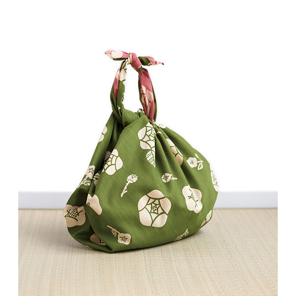 Furoshiki Réversible - Rose Vert & Rose | Moshi Moshi Paris Japan