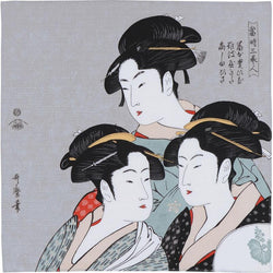 Furoshiki Trois Beautes de notre temps -Utamaro | Moshi Moshi Paris Japon