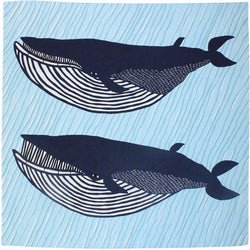 Furoshiki Baleine Bleue, 104x104cm