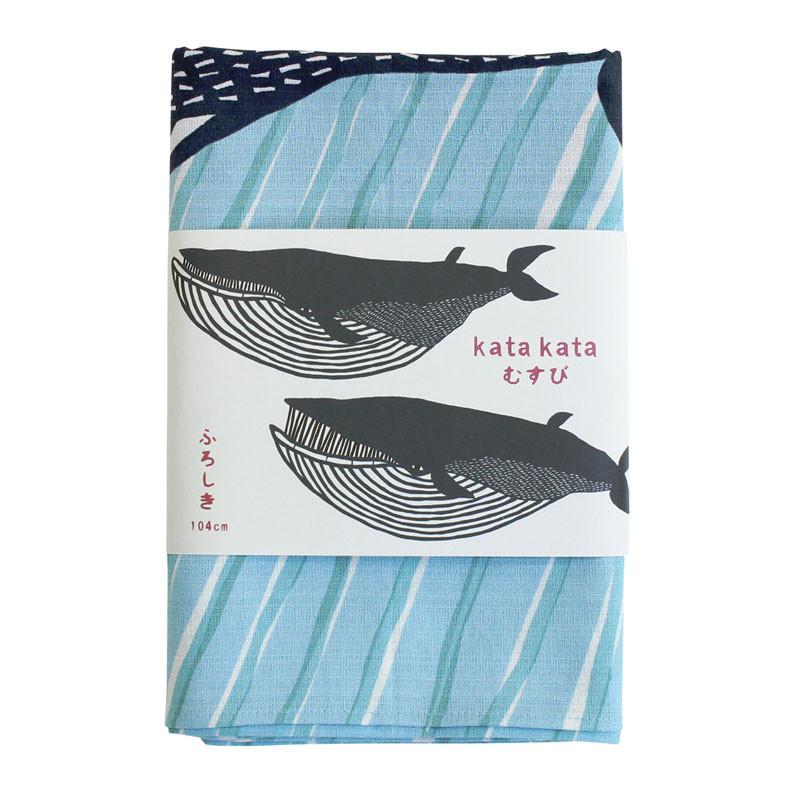 Furoshiki Baleine Bleue, 104x104cm