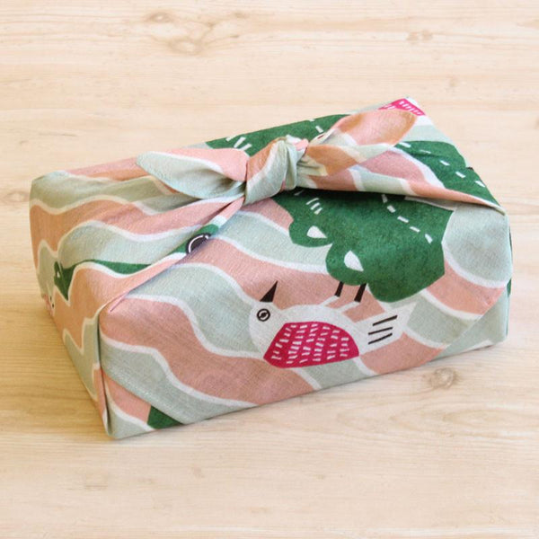 Furoshiki, tissu emballage cadeau, Kata Kata Crocodile rose | Moshi Moshi