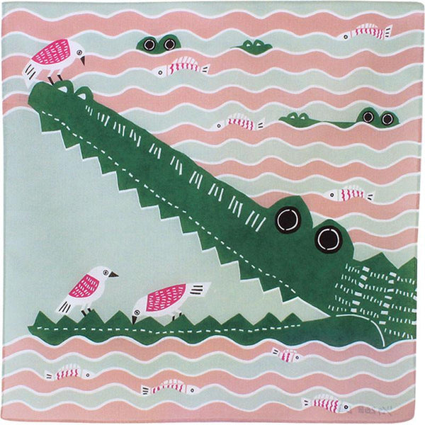 Furoshiki, tissu emballage cadeau, Kata Kata Crocodile rose