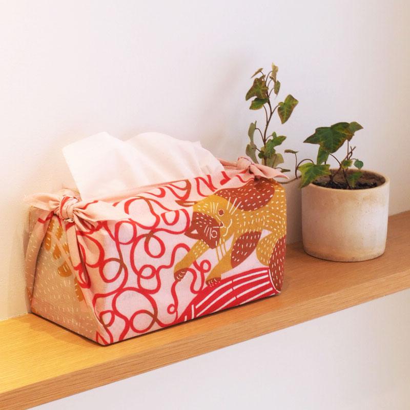 Furoshiki Chat Rose, 50x50cm