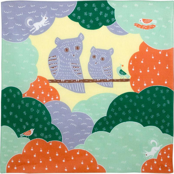 Furoshiki, tissu emballage cadeau, Kata Kata Hiboux | Moshi Moshi Paris