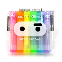 surligneur set de 6 couleurs , tête de ninja. très kawaii et fun