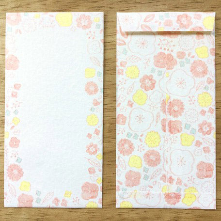 Papier Lettre Enveloppe Washi Japonais - Camelia | Moshi Moshi Paris