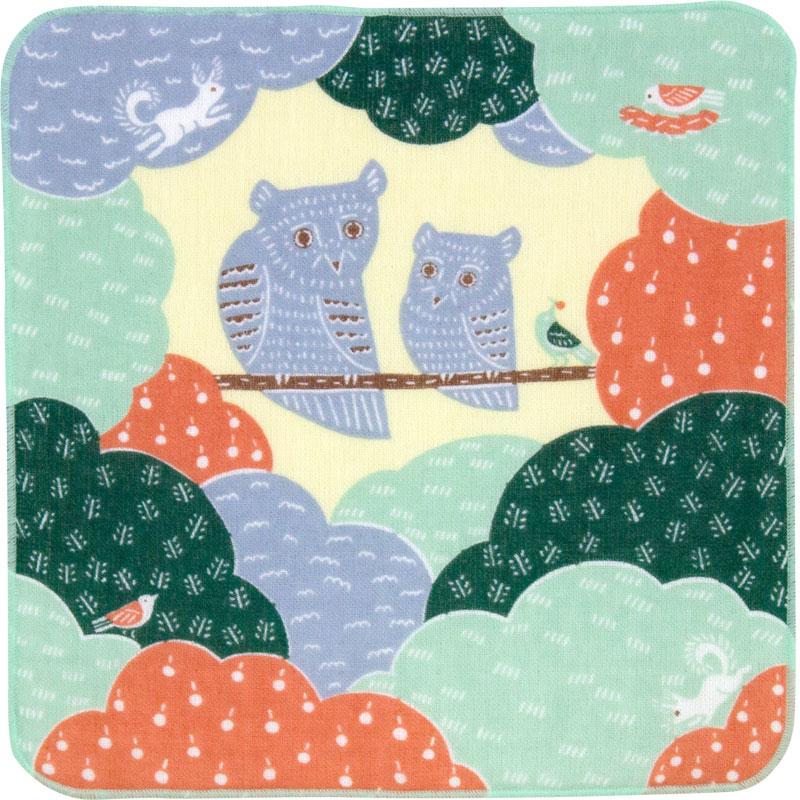 Serviette Fuwa Fuwa, Hiboux - Kata Kata | Moshi Moshi Paris Japon