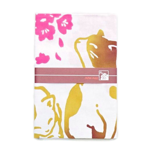 Tenugui Chat Sakura - Tissu Japonais Déco | Moshi Moshi Paris